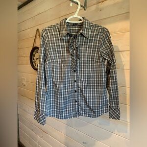 Jacob | Black & White Gingham Ruffle Front Button Down